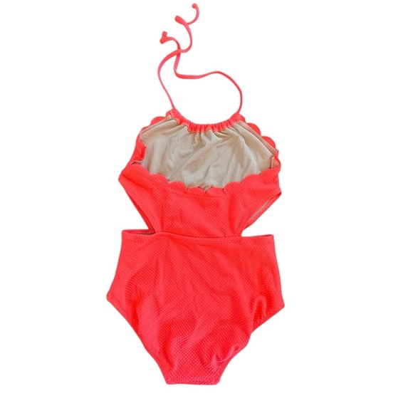 Old Navy Girls Scalloped Edge Cut Out One Piece Swimsuit Size L 10/12 - Picture 3 of 5